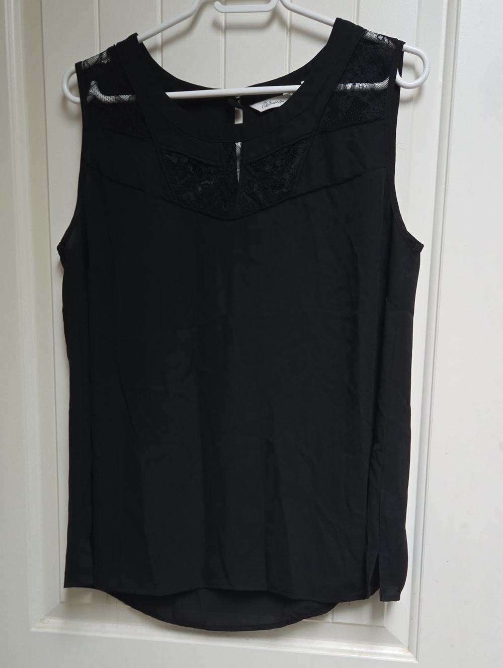Reitmans Plus Size 16 Women’s Black Lace-Trim Sleeveless Camisole Shirt Top